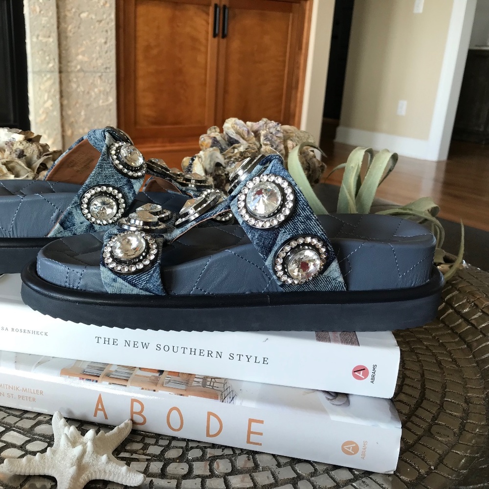 KURT GEIGER LONDON ORSON CRYSTAL SLIDE SANDAL - Picture 9 of 14